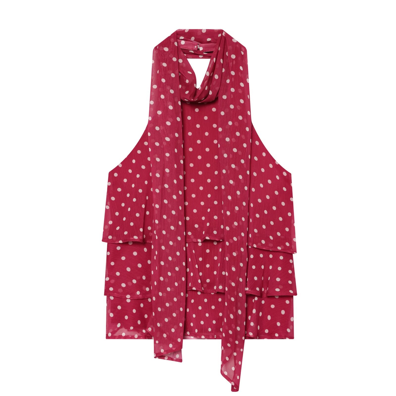 Women's polka dot hanging neck top