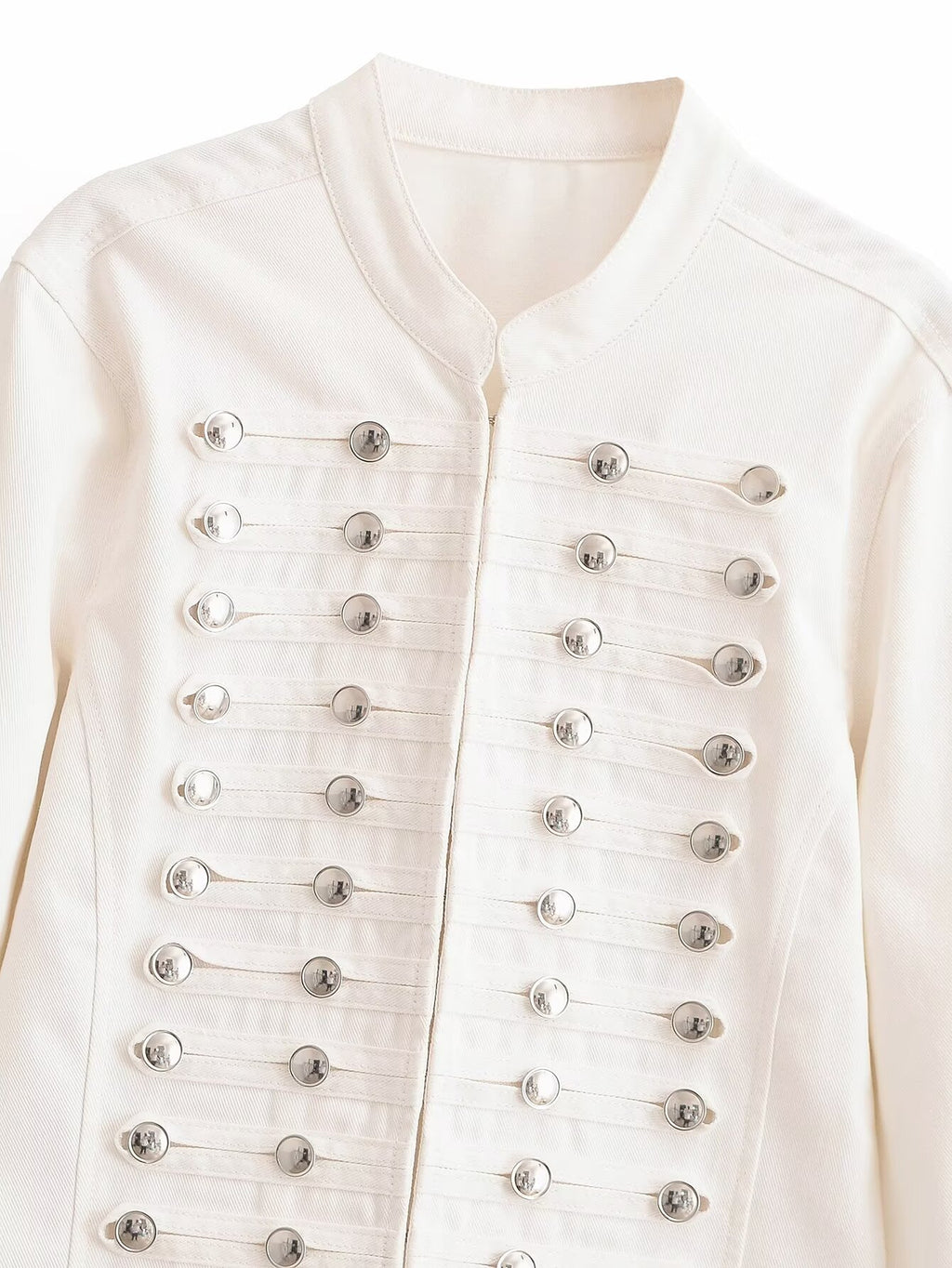 Women's buckle decoration short denim Coat