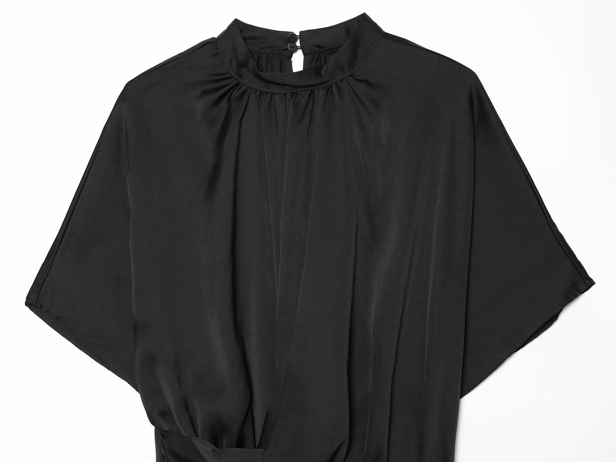 Women's pleated satin textured shirt
