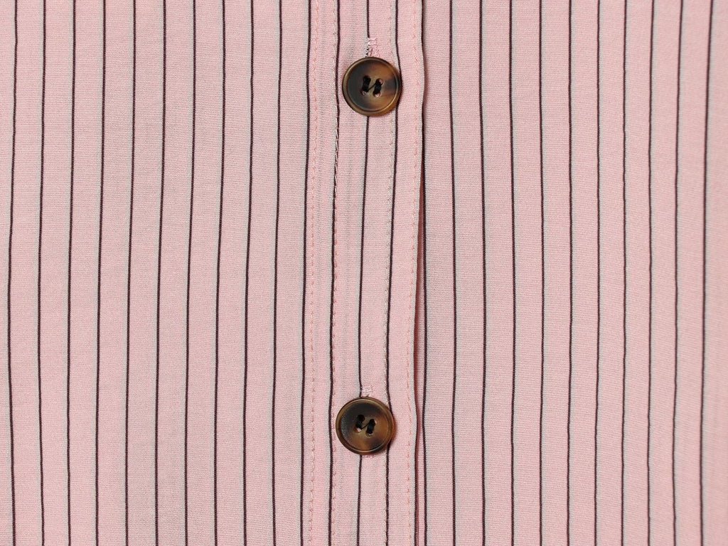 Women's loose striped high neck shirt