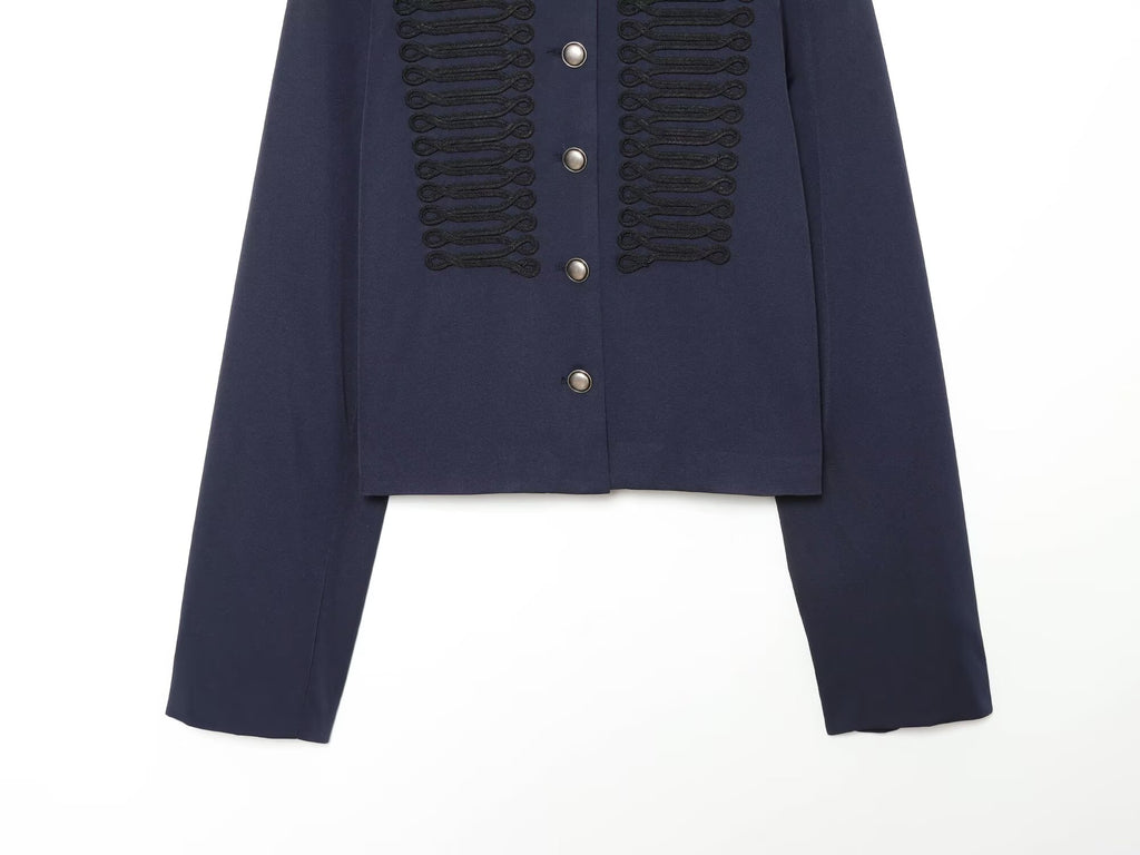 Women's Rope knot Decorated Fitted Short Coat