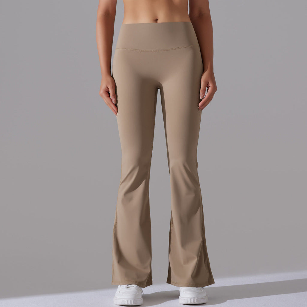 Women's New Double-sided Sanding High Waist Sports Wide-leg Pants Running Fitness Yoga Flared Pants