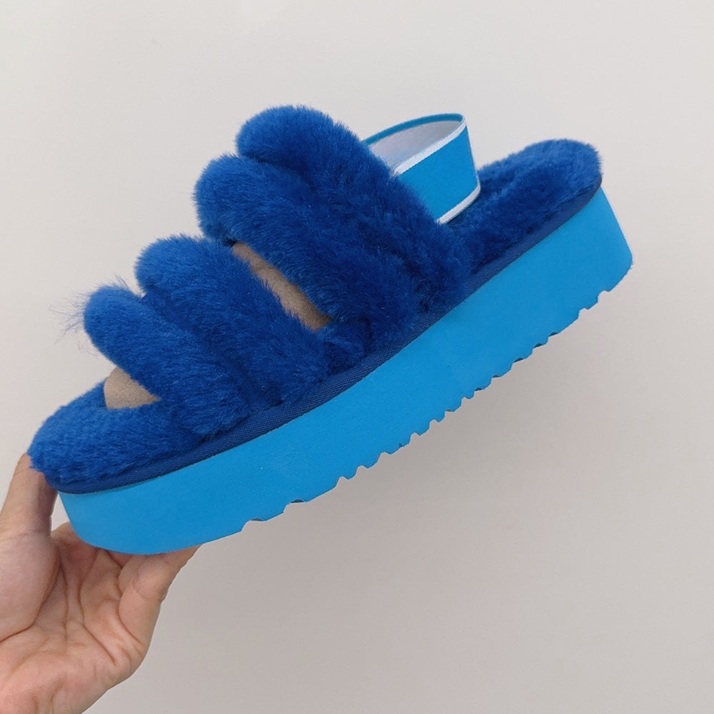 Women's new Joker platform elastic belt sandals.