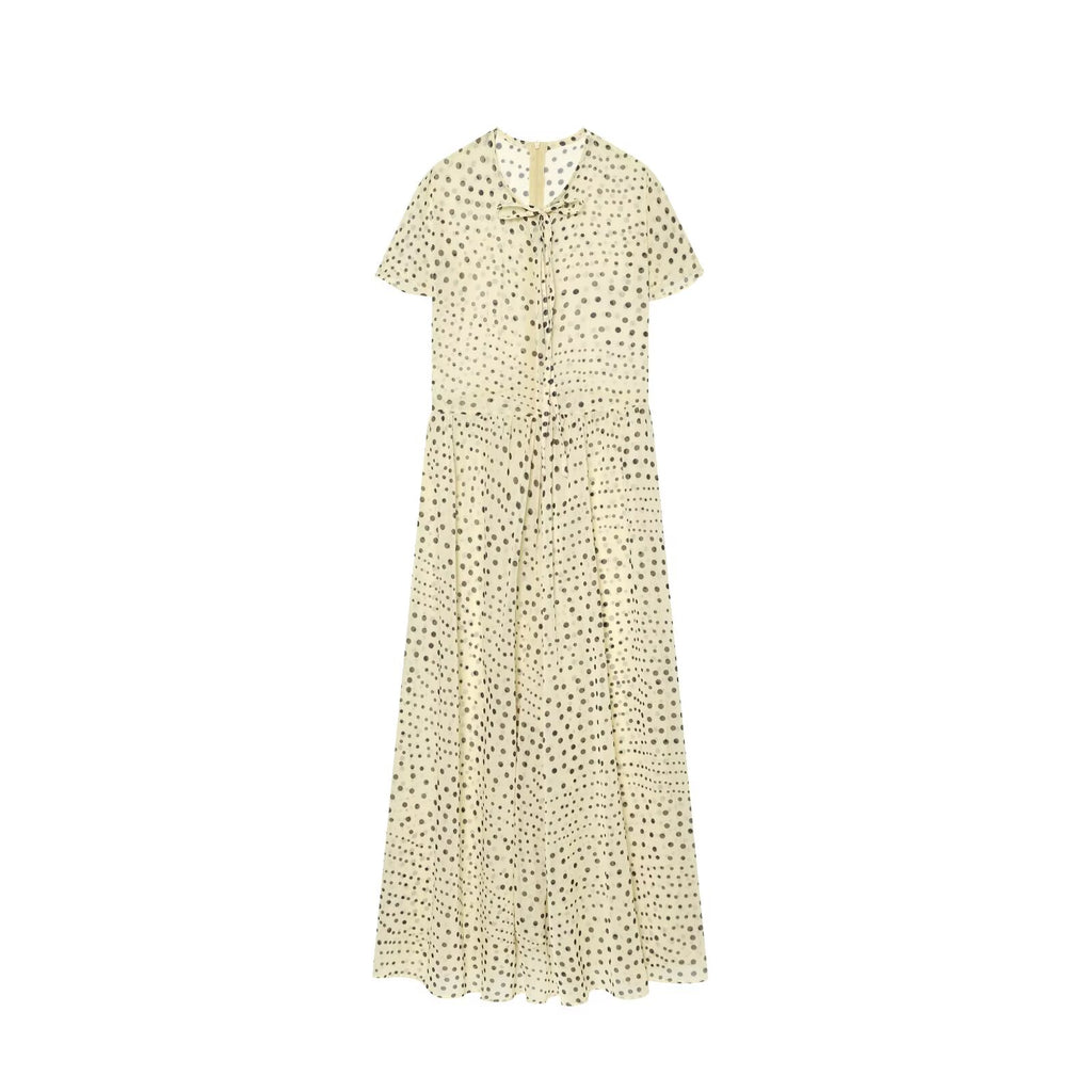 Women's short sleeved polka dot dress