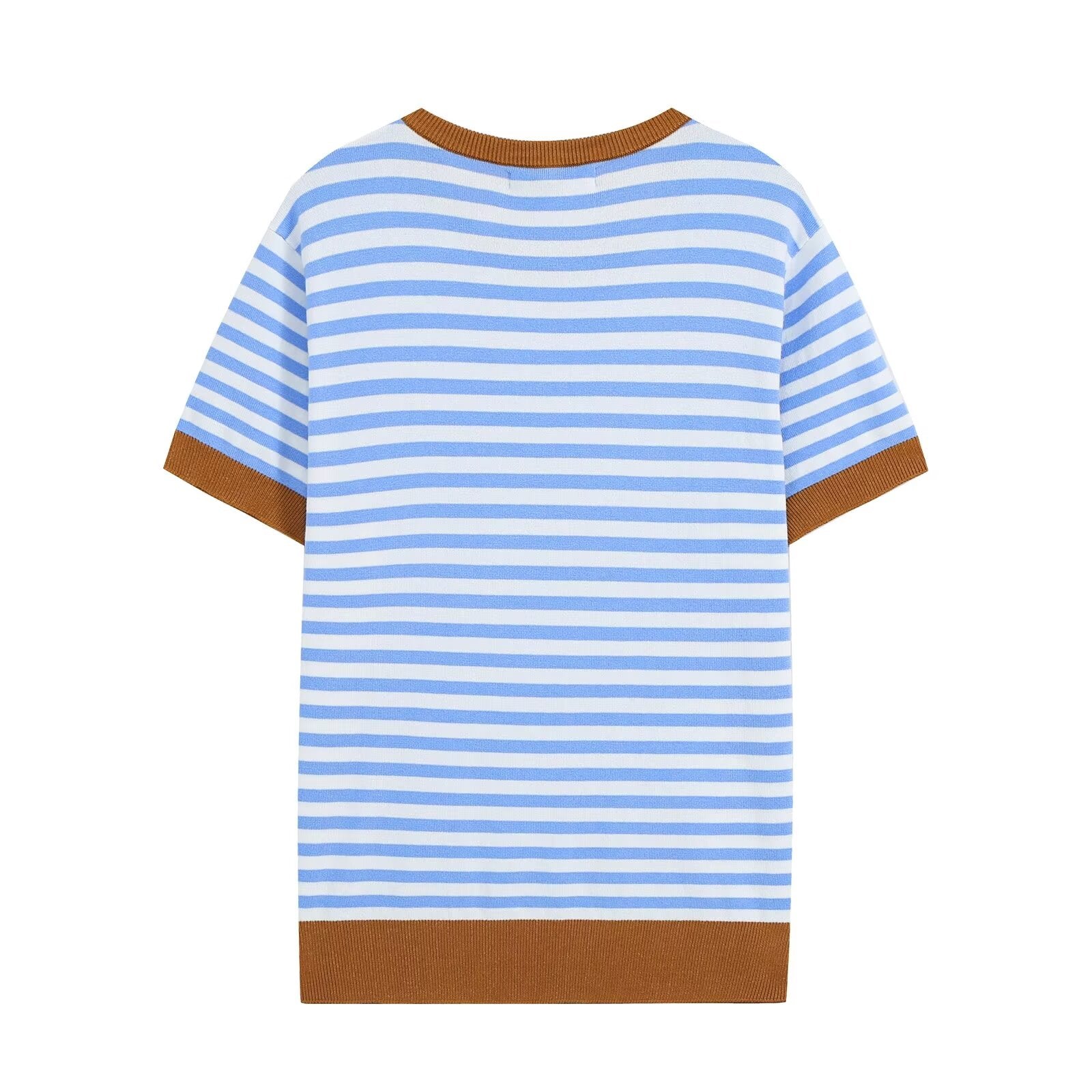 Women's round neck striped knitted top