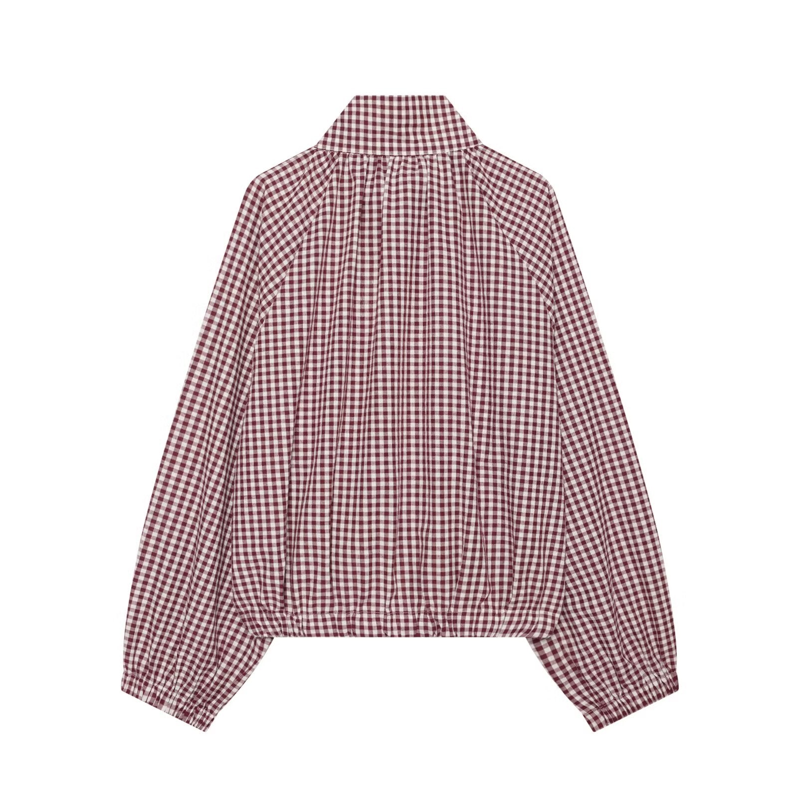 Women's with drawstring casual plaid Coat