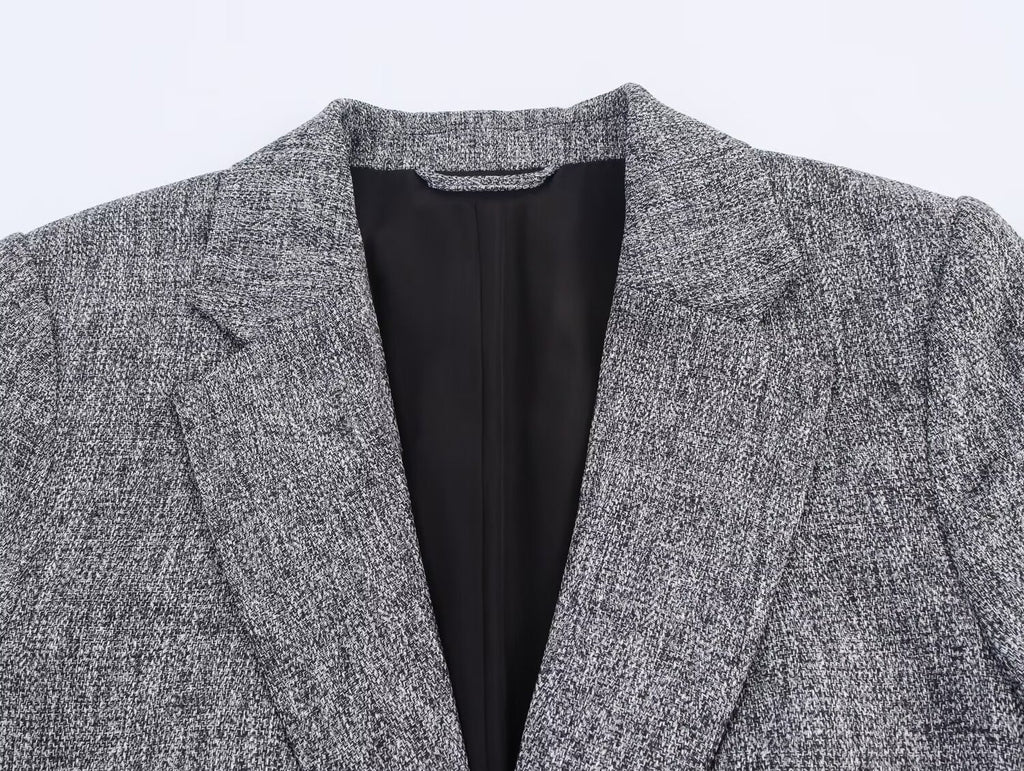 Women's new fashion pleated sleeve casual Button-up suit jacket