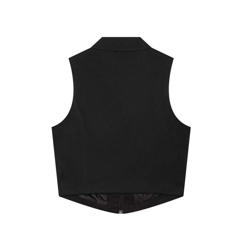 Women's buckle decoration hanging neck vest