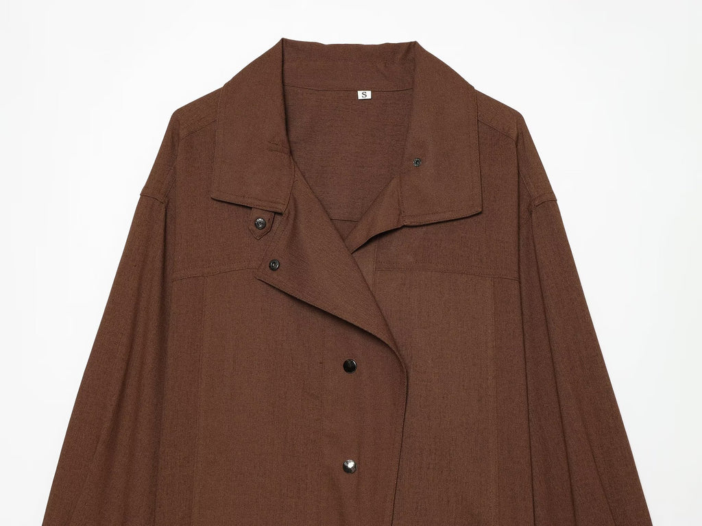 Women's Retro Buckle Long Sleeve Shirt