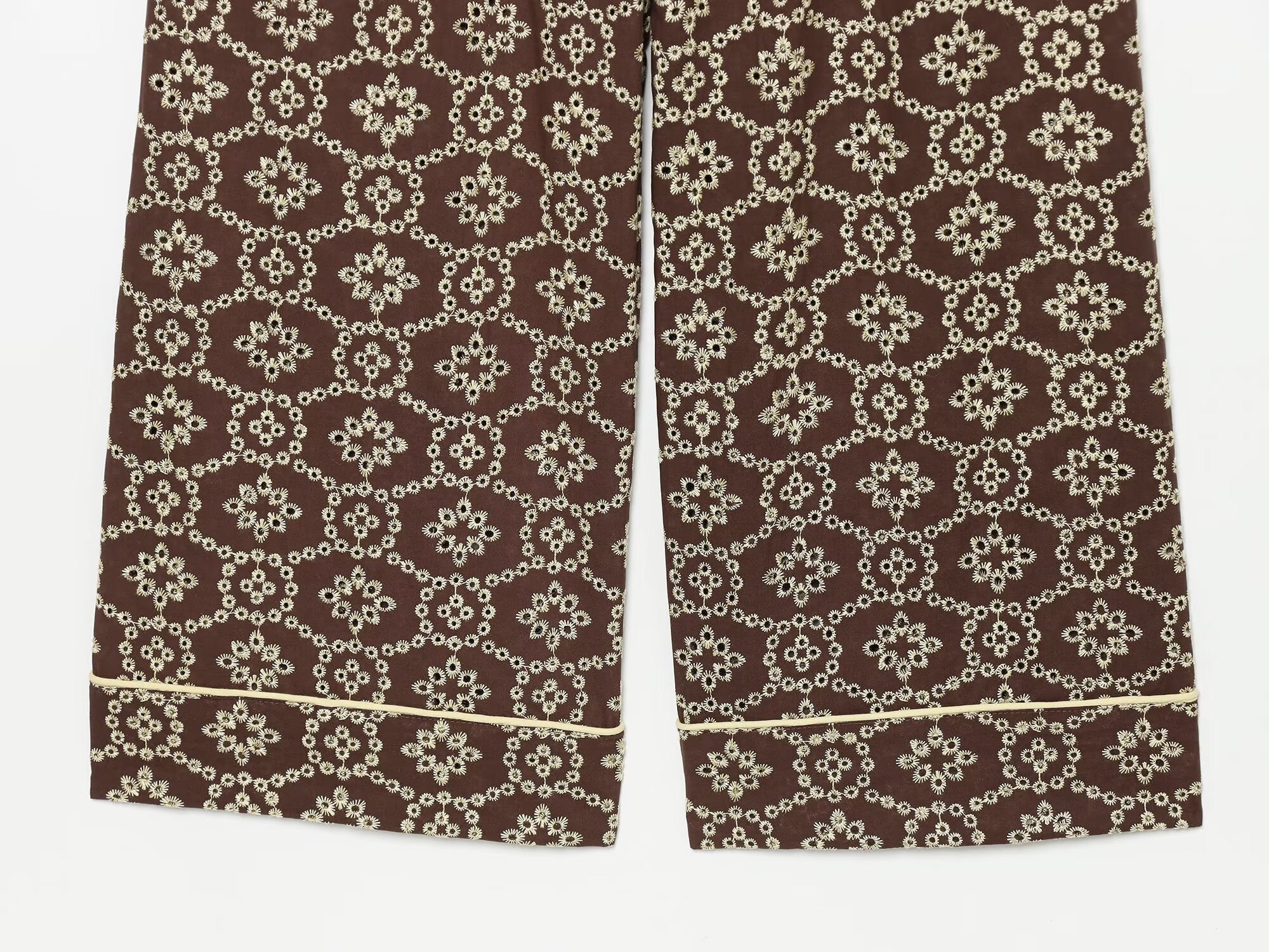 Women's with Belt hollowed out embroidered jumpsuit
