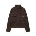 Women's Anti suede effect casual pilot jacket Coat