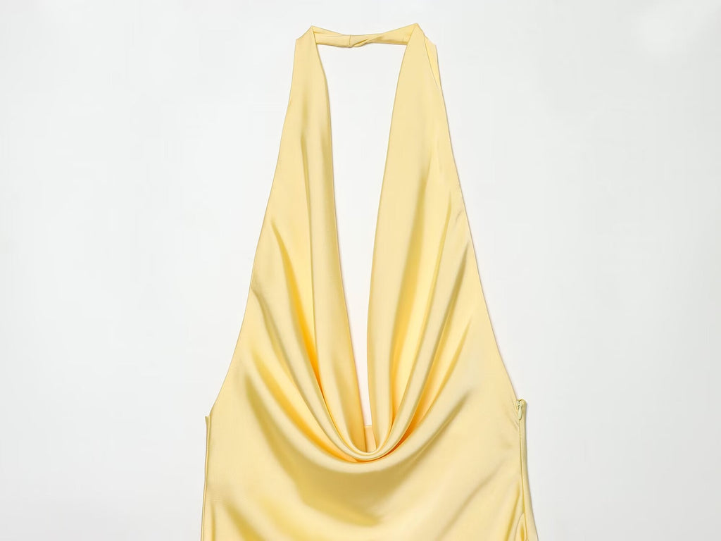 Women's satin textured belt mini dress