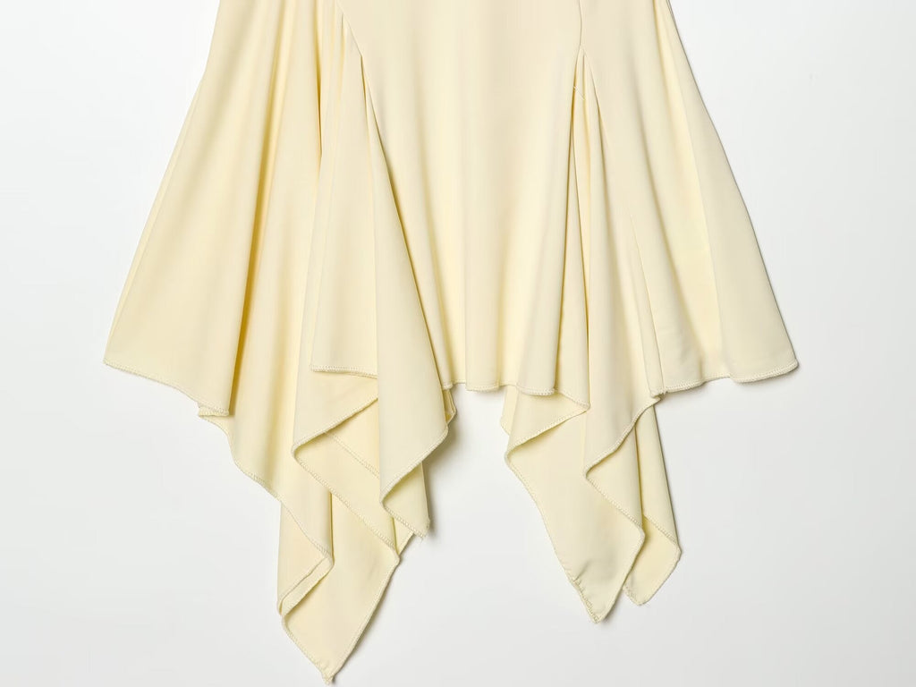 Women's asymmetric thin shoulder strap dress
