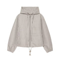 Women's casual plaid hooded jacket Coat