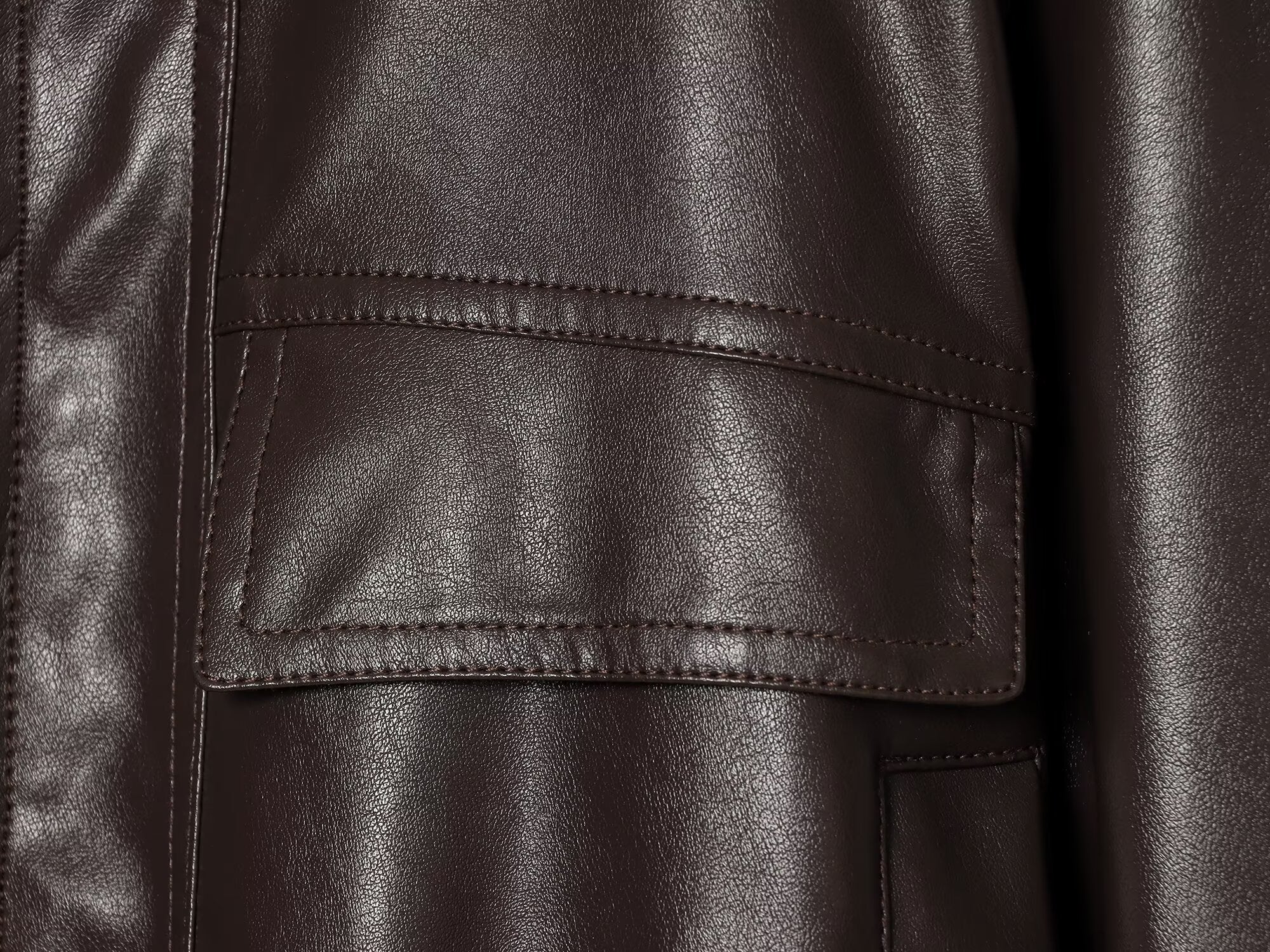 Women's casual short imitation leather jacket Coat