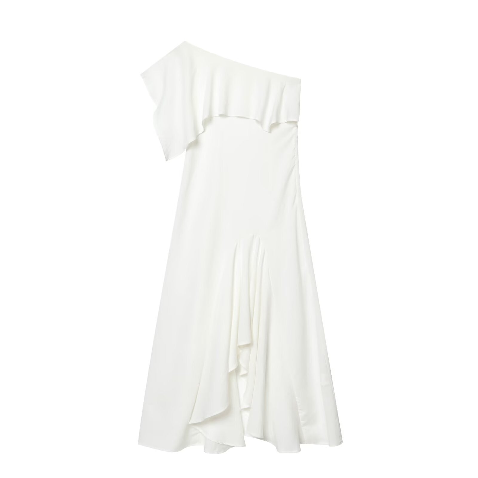 Women's linen blend asymmetrical dress