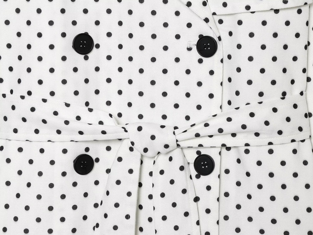 Women's with Belt polka dot windbreaker Coat