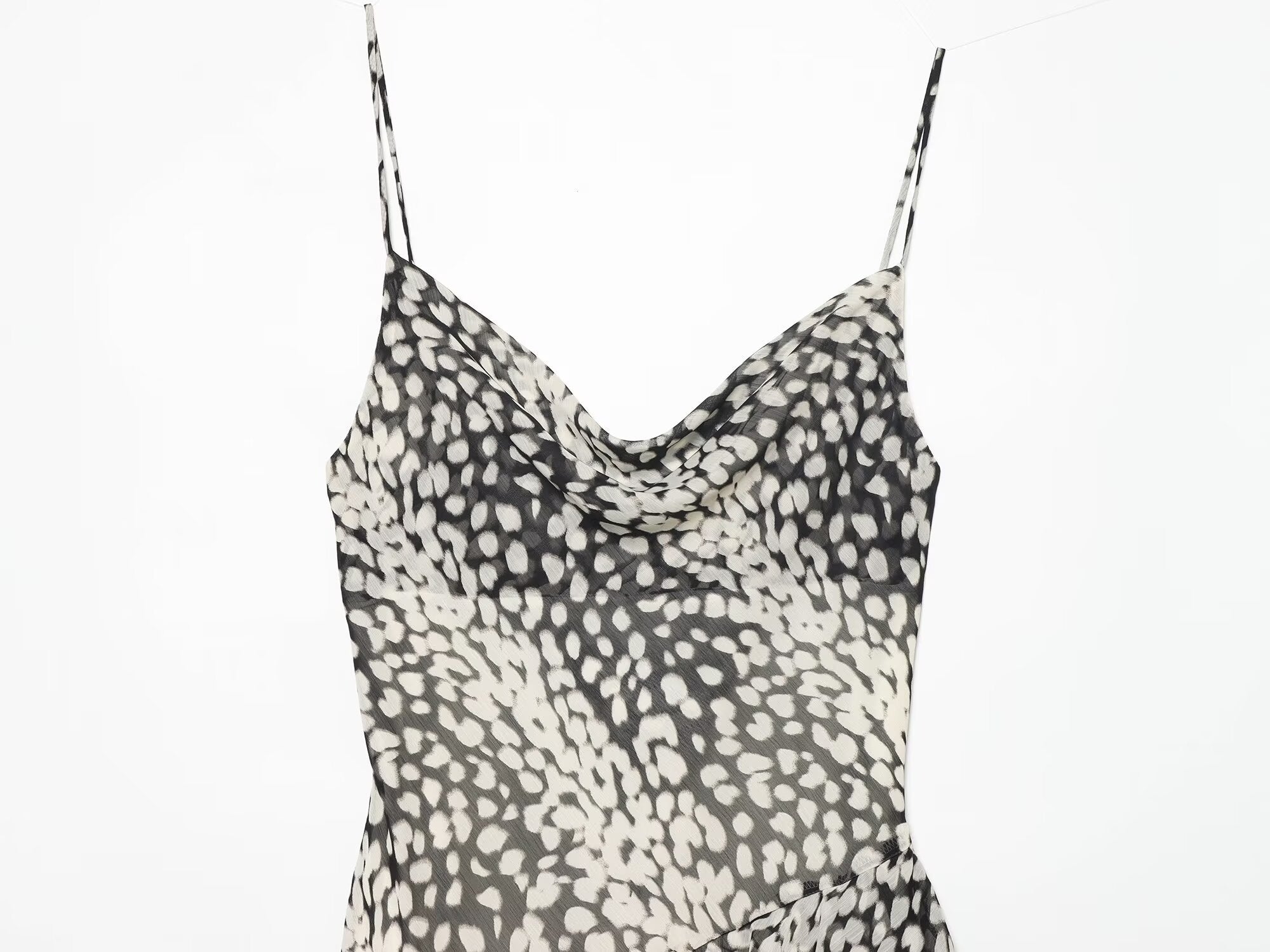 Women's asymmetric printed suspender dress