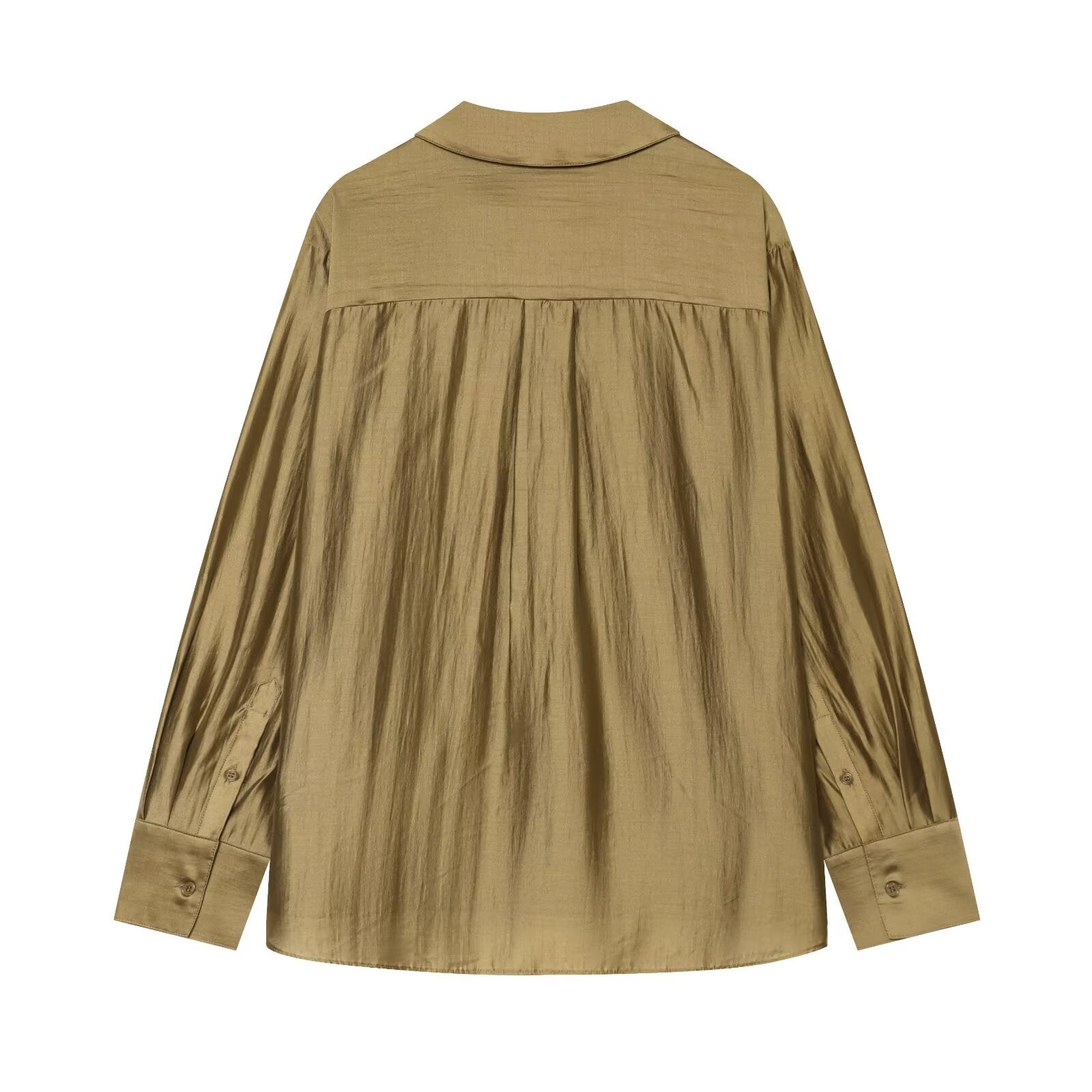 Women's loose satin textured casual shirt