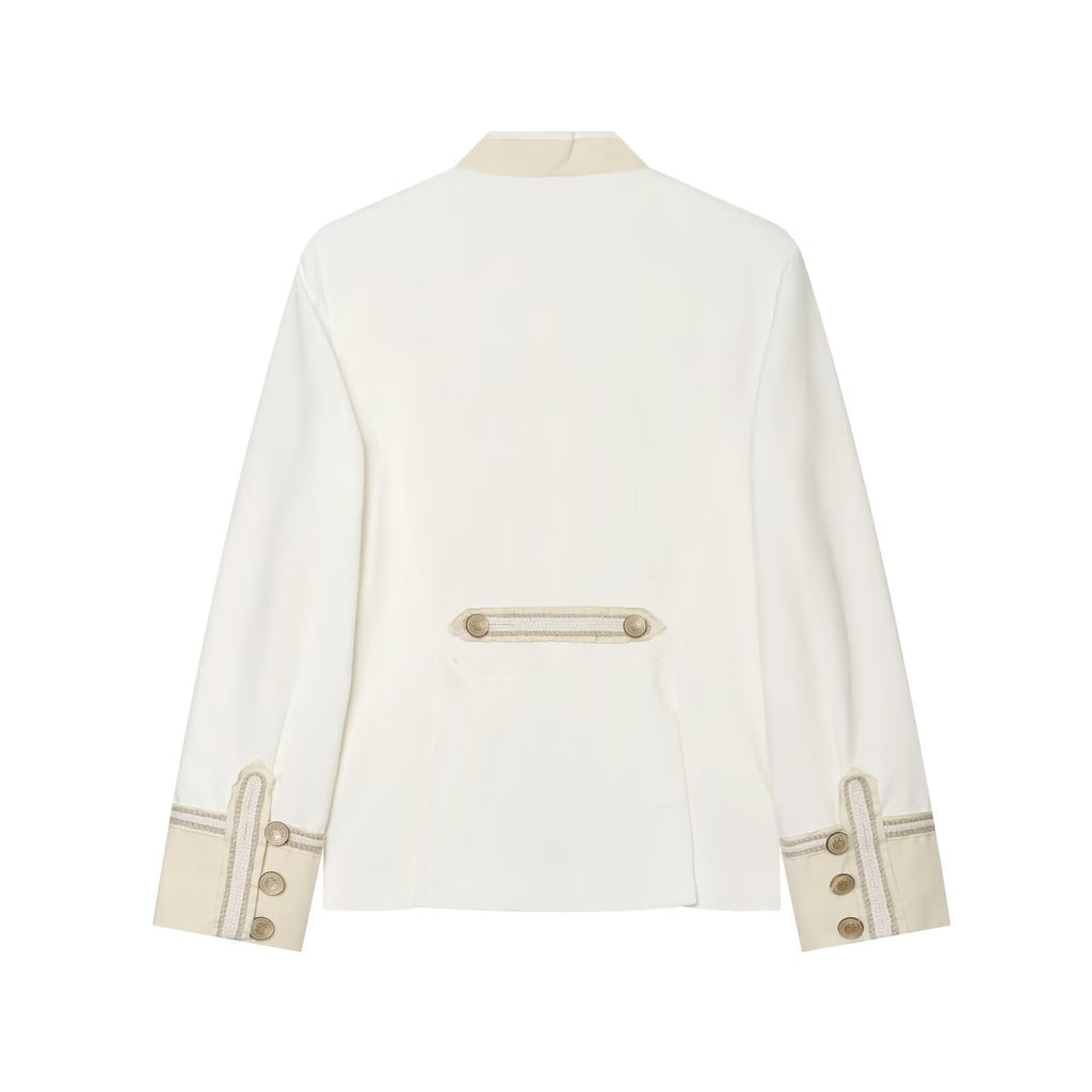 Women's rope knot decorative stand collar Coat