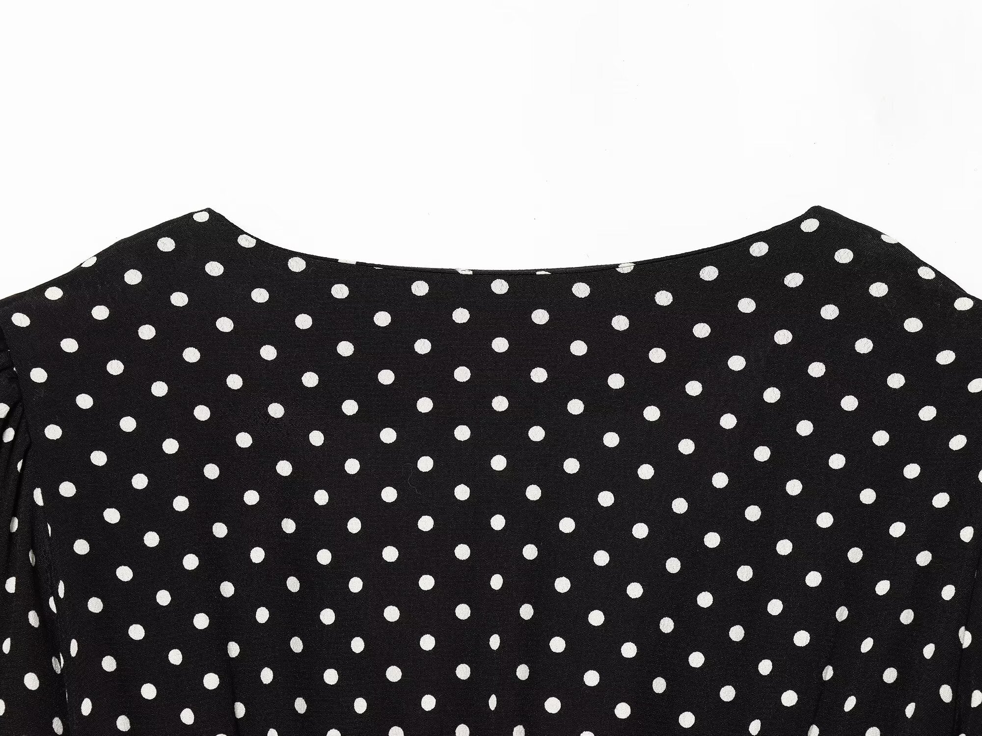 Women's long sleeved polka dot MIDI dress