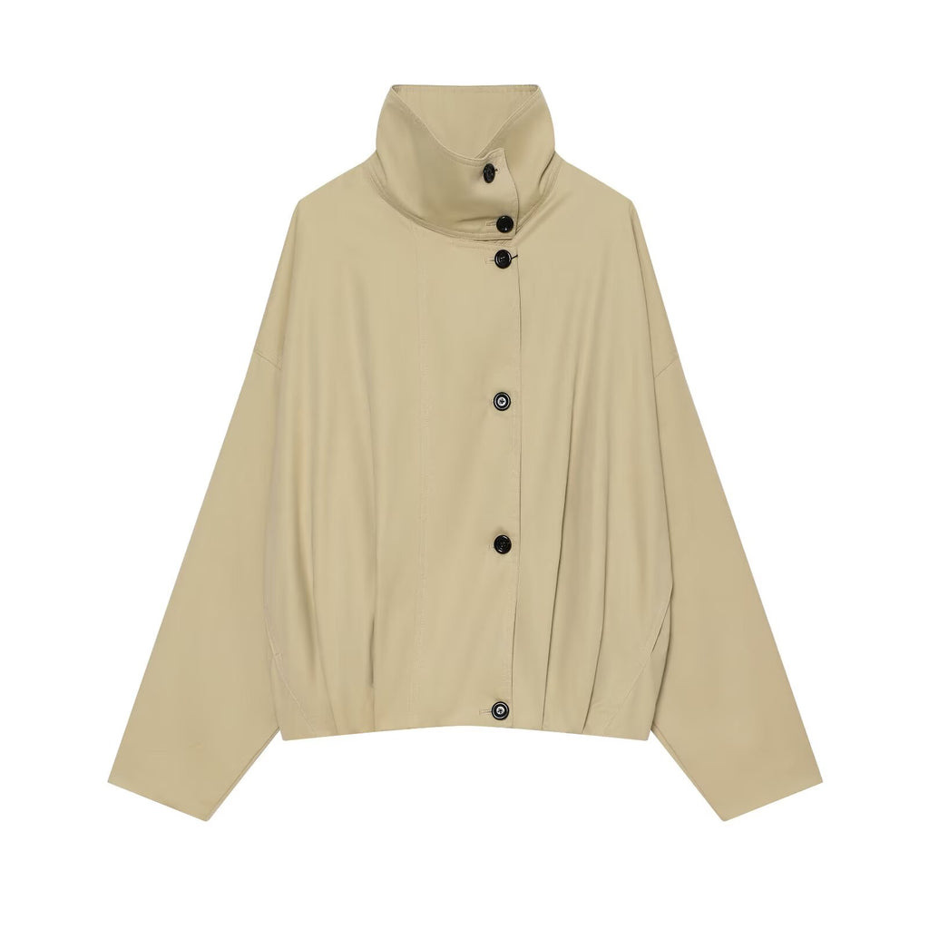 Women's loose standing collar pilot jacket Coat