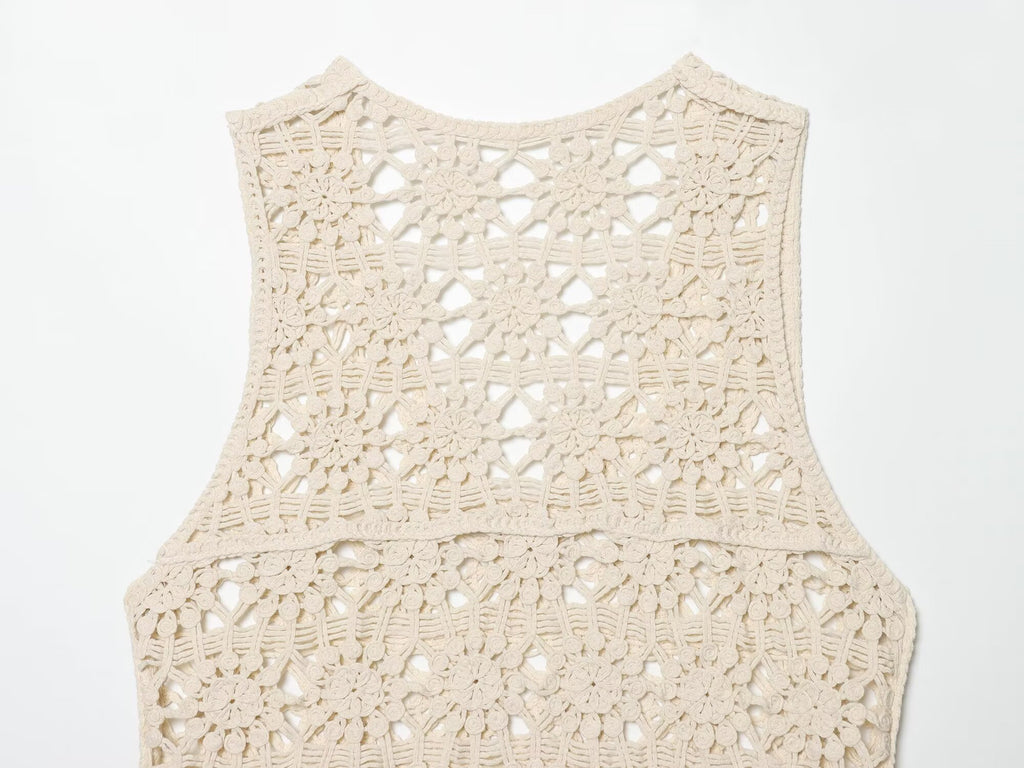 Women's casual hollow knitted vest
