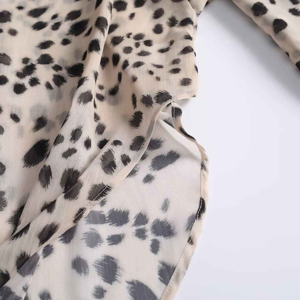 Women's vacation style animal print striped shirt