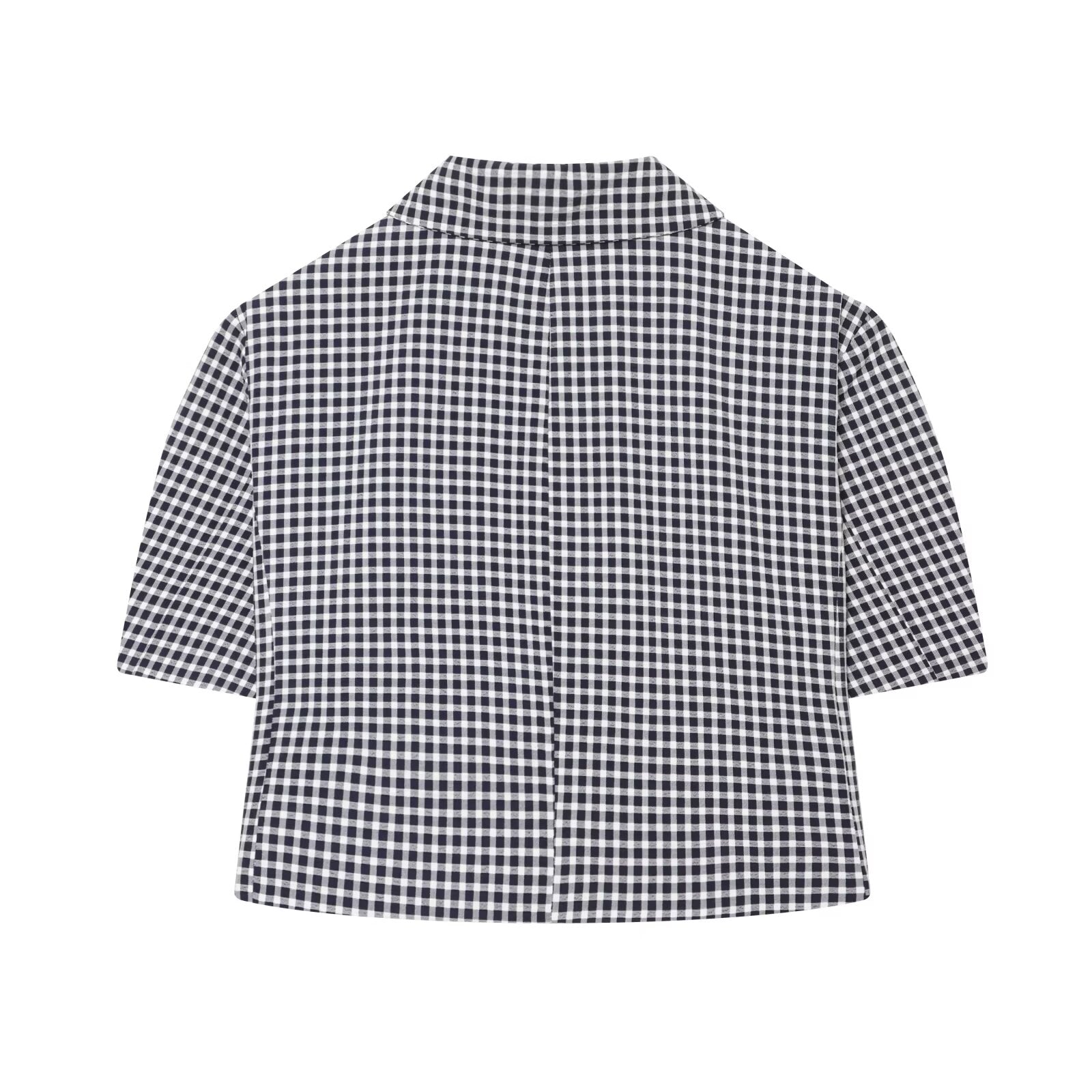 suit Women's 2 pieces short V-neck plaid Blazer Coat +Pants