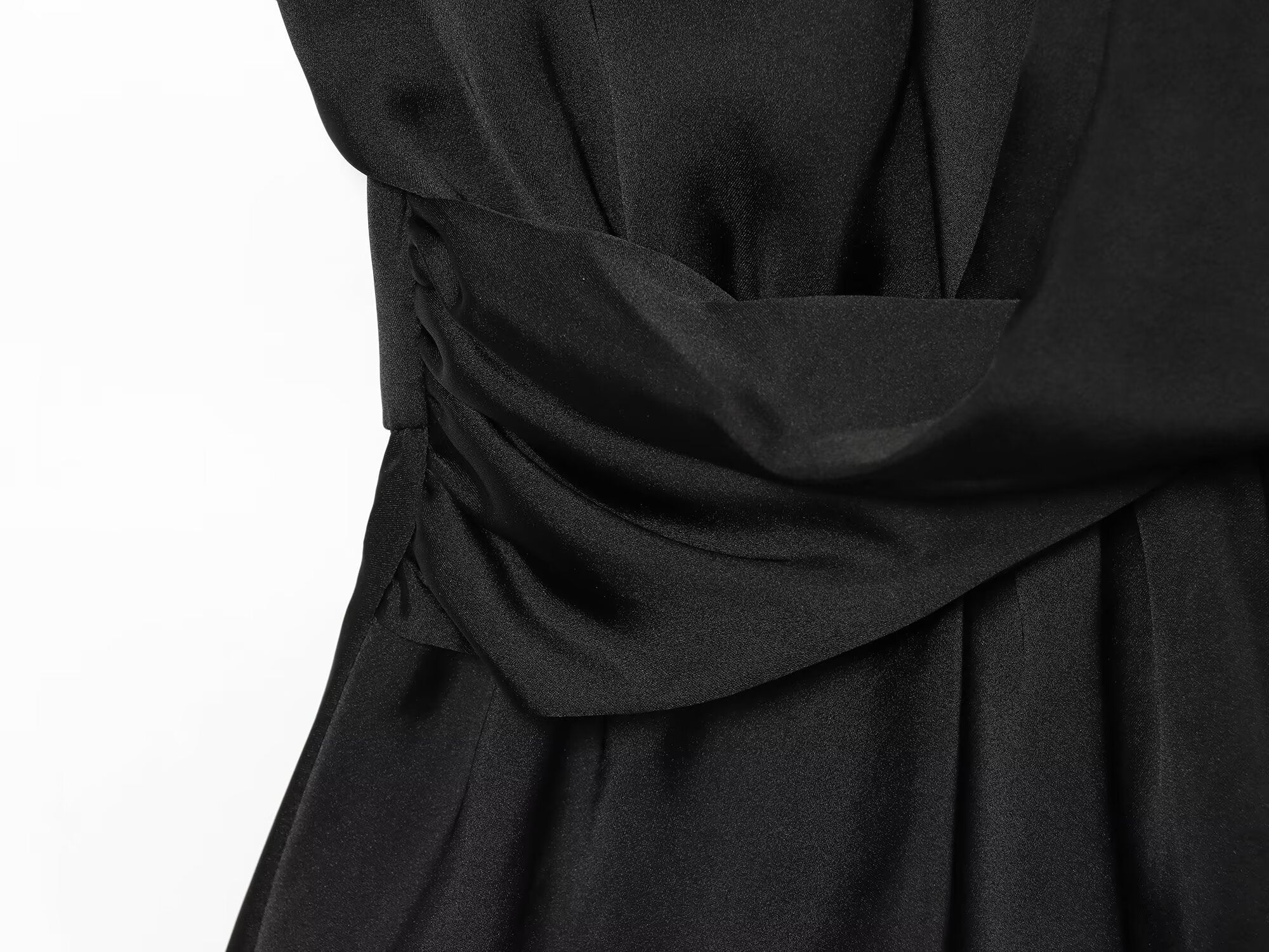 Women's pleated satin textured shirt