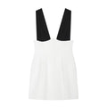 Women's sleeveless V-neck patchwork mini dress