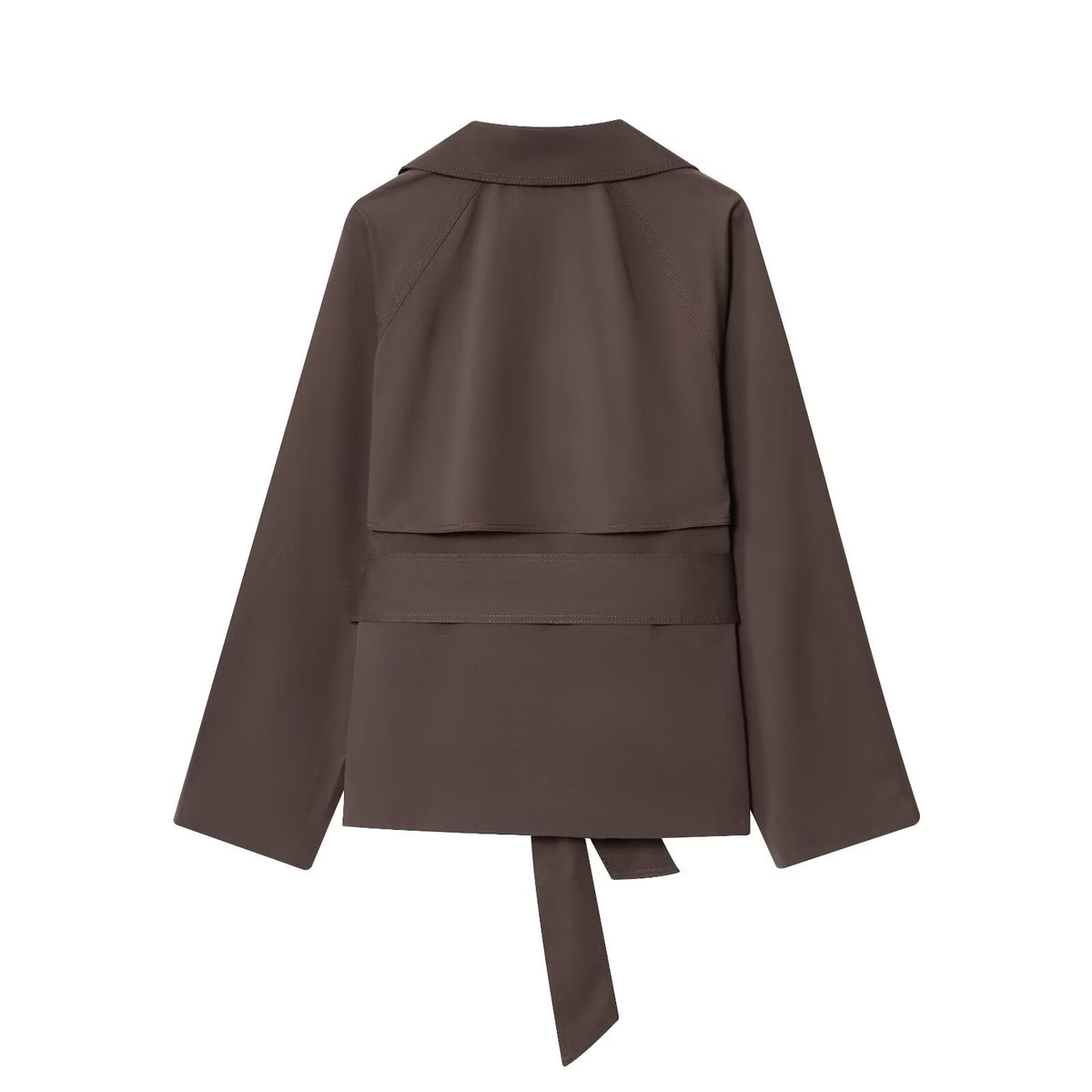 Women's with belt loose short windbreaker Coat