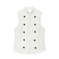 Women's breasted decorative zipper vest top