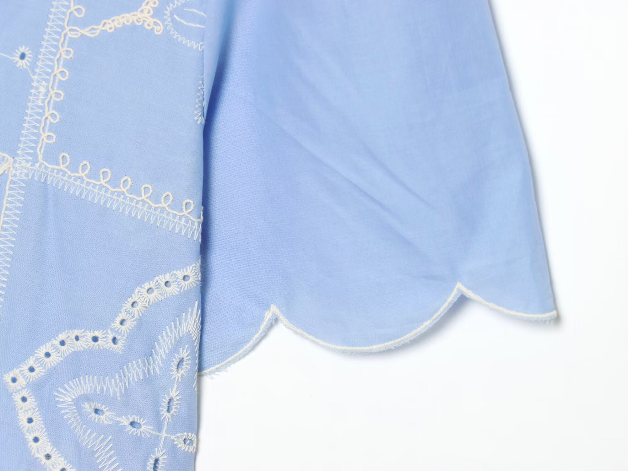 Women's bow decoration hollow embroidery shirt