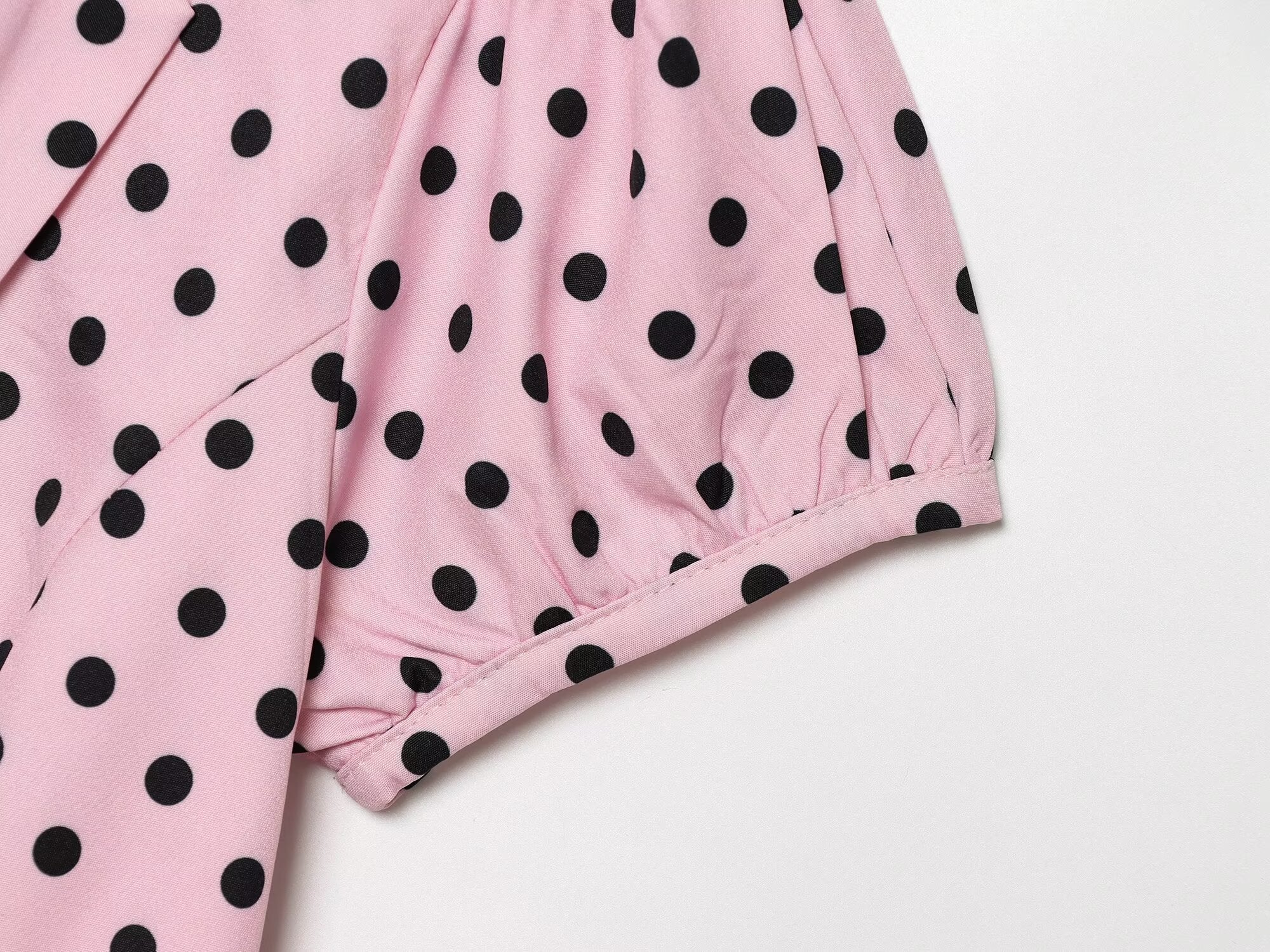 Women's slim polka dot short sleeved coat