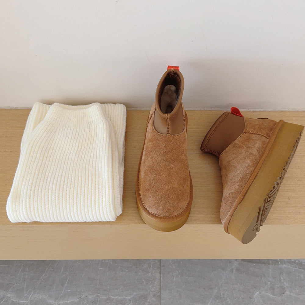 Women's new detachable platform-changing snow boots