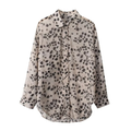 Women's vacation style animal print striped shirt