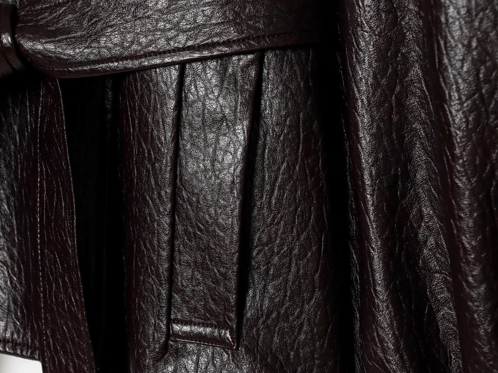 Women's with belt leather effect jacket Coat