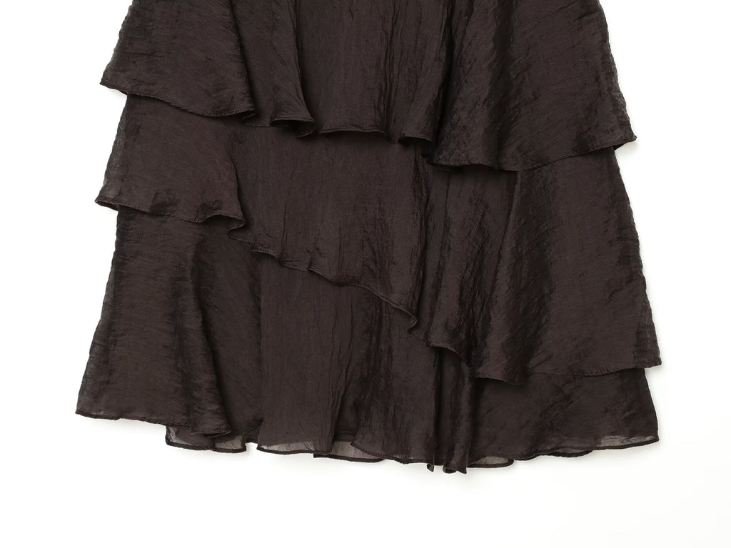 Women's layered decorative halter neck dress