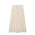 suit Women's 2 pieces polka dot lace up MIDI skirt+polka dot bow top