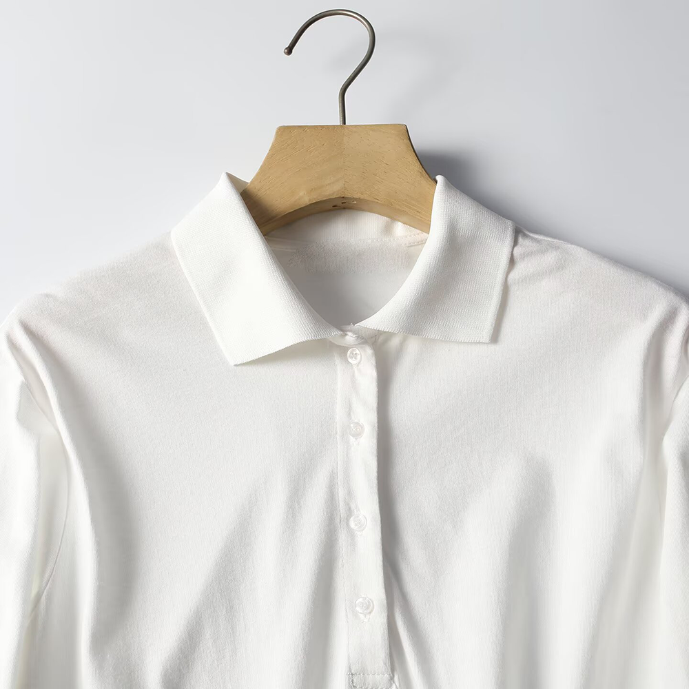 Women's casual versatile long sleeved polo shirt
