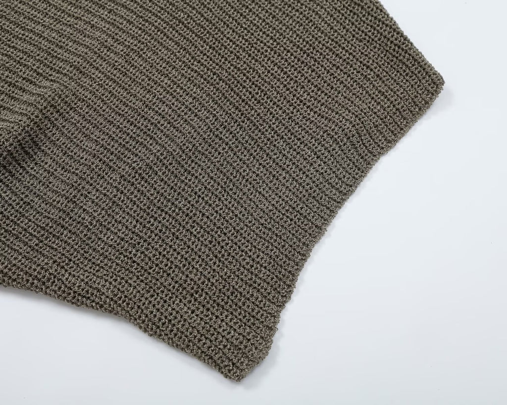 Women's knot decoration splicing knitted top
