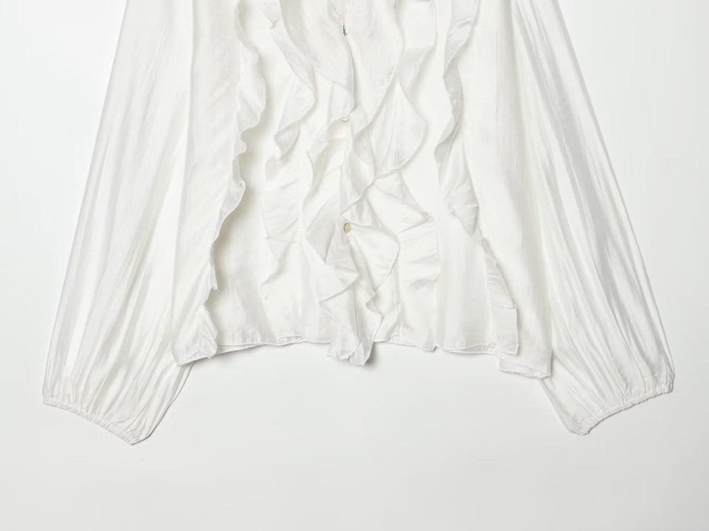Women's layered decorative V-neck shirt