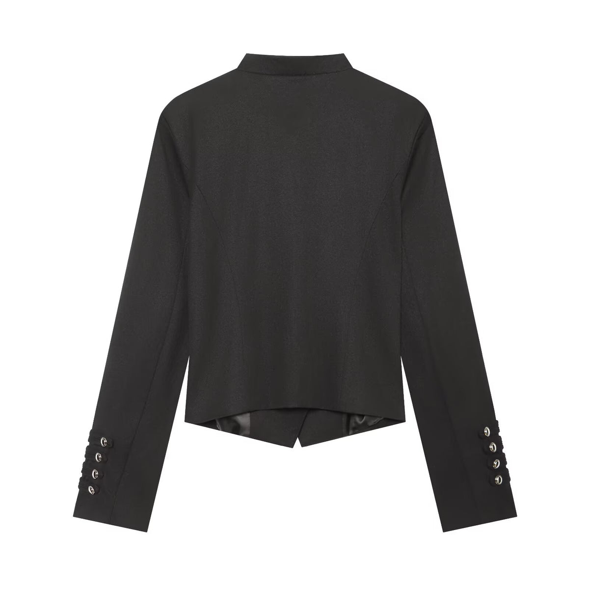 Women's slim stand collar double breasted jacket