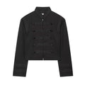 Women's with shoulder pads shoulder twill Coat