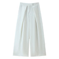 Women's new casual loose zipper pleated trousers