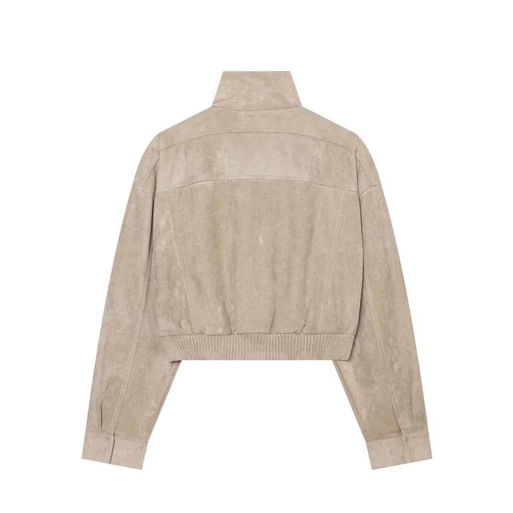 Women's suede texture short strap jacket Coat