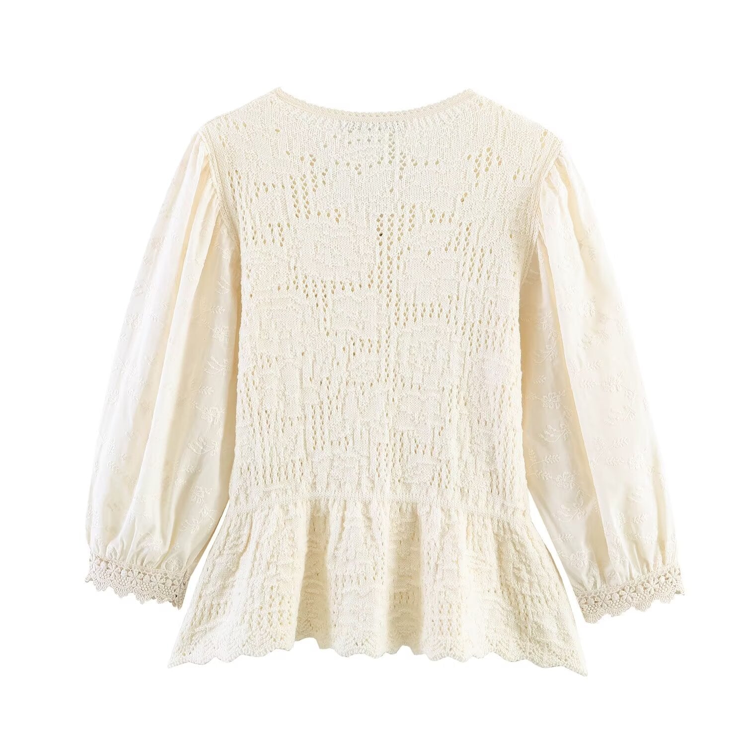Women's seven quarter sleeve patchwork knit Coat