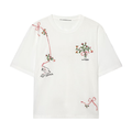Women's Comfortable O Neck Embroidered Flower T-shirt