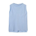 Women's pleated decorative linen blend top
